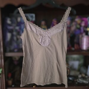 Aéropostale Bronze Lace Tank Top